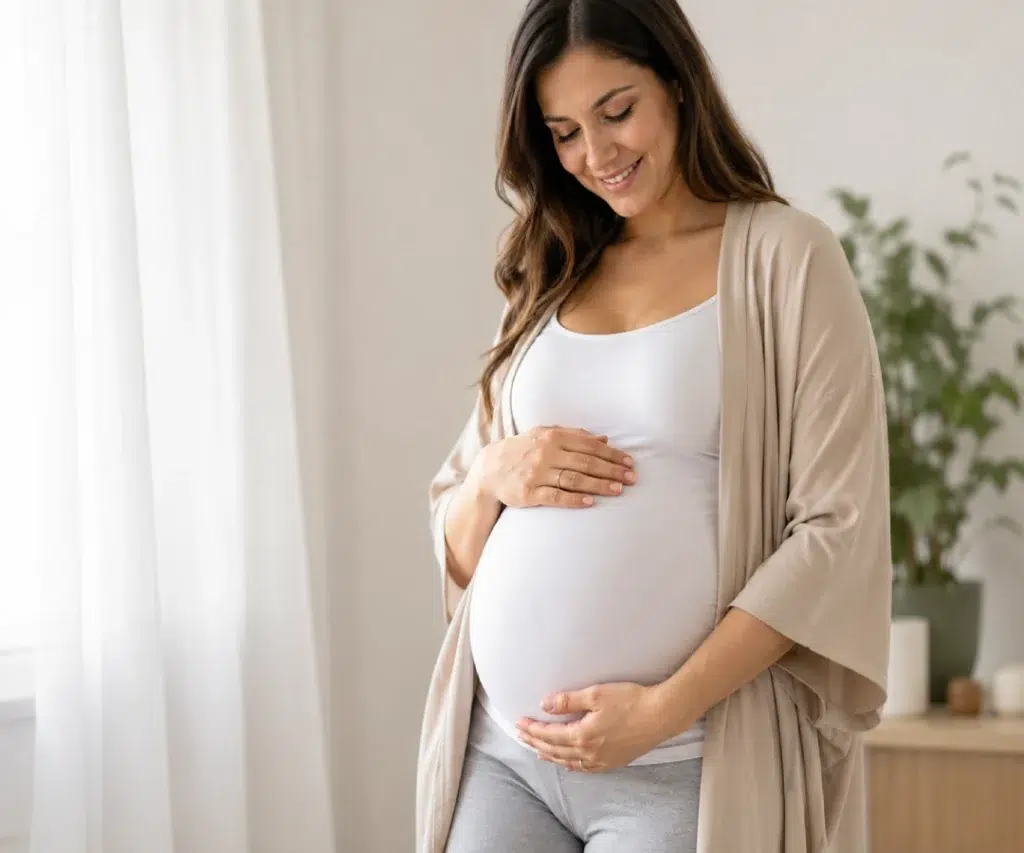 Editar Texto ALT recomendado: Gestante realizando ultrassom obstétrico durante consulta de pré-natal, com profissional de saúde examinando o bebê. VAMOS MELHORAR PARA SEO O EXAME RELACIONADO É O MORFOLOGICO DO SEGUNDO TRIMESTE Para SEO, eu usaria um ALT mais específico e natural: Gestante realizando ultrassom morfológico do segundo trimestre para avaliação do desenvolvimento do bebê. Uma versão um pouco mais completa: Ultrassom morfológico do segundo trimestre em gestante para avaliar o desenvolvimento, a anatomia e o crescimento do bebê. Entre as duas, prefiro a primeira, porque descreve bem a imagem, inclui a palavra-chave principal e evita exagero de termos para SEO. hoje 21:41 AGORA GERE OUTRA IMAGEM DE UMA GESTANTE SEGURANDO A BARRIGA Editar FAÇA O TEX ALT SEO PARA ESSA IMAGEM PARA O EXAME DE COOMBS INDIRETO NA GRAVIDEZ Gestante segurando a barriga durante a gravidez, em conteúdo sobre o exame de Coombs indireto para identificar risco de incompatibilidade sanguínea materno-fetal.